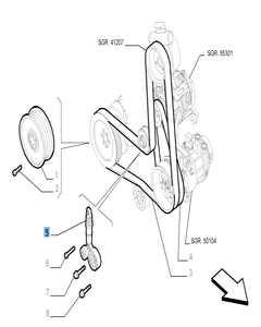 Tensor de correa regulable para Fiat Croma