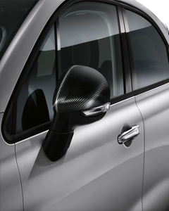 Carcasas de espejos retrovisores efecto carbono negro para Fiat 500X